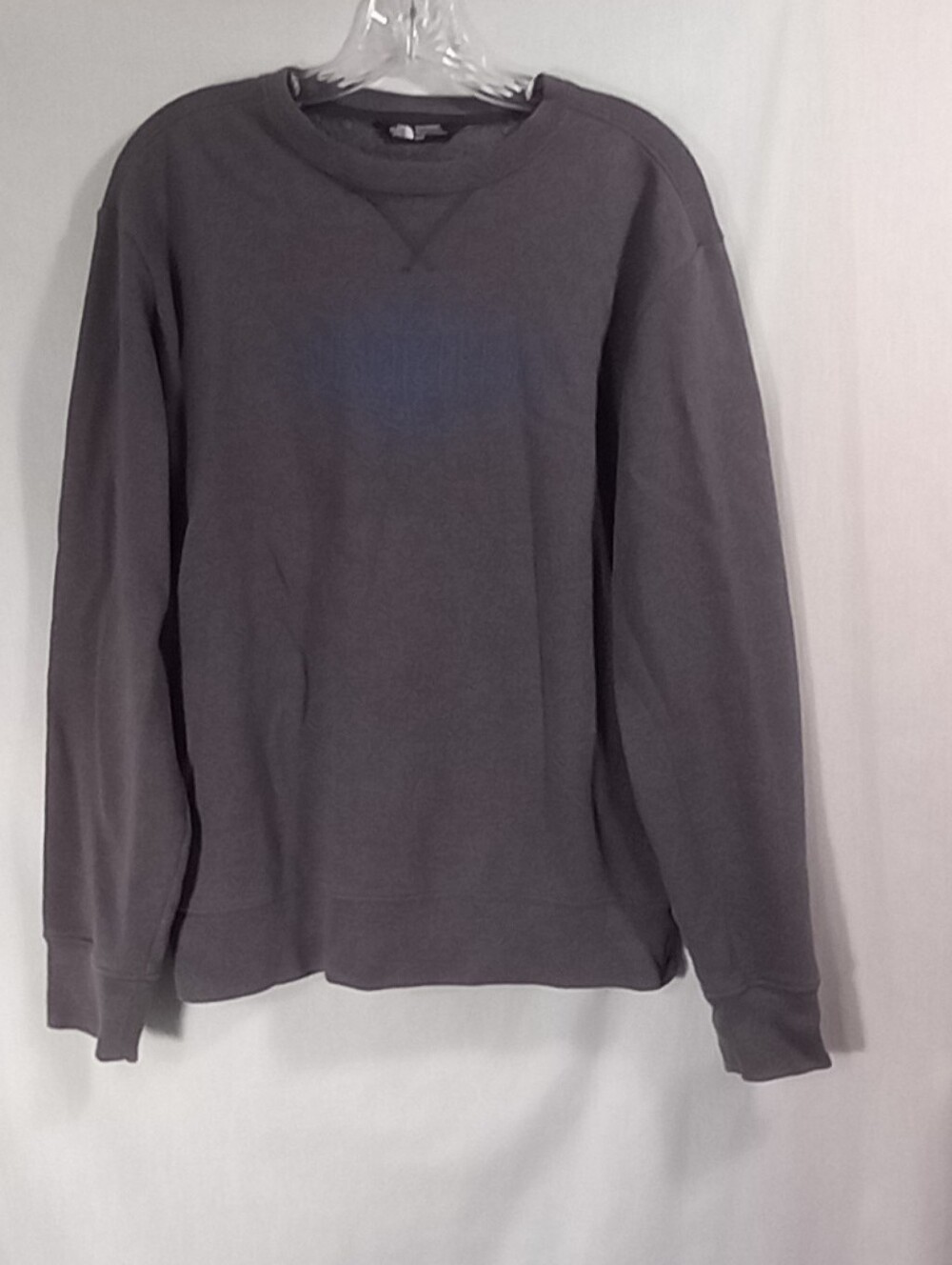 The North Face Men's Charcoal Gray with Blue Diamond Logo Print Sweater Size M